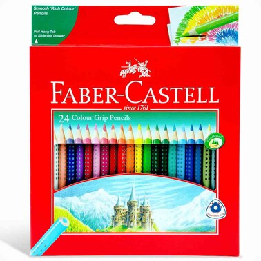 Faber-Castell Grip Colour Pencils Set, 24 Colours