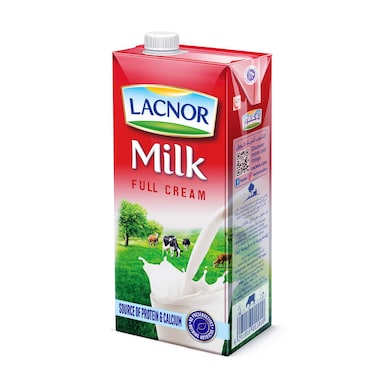 Lacnor UHT Full Fat Milk, 1L