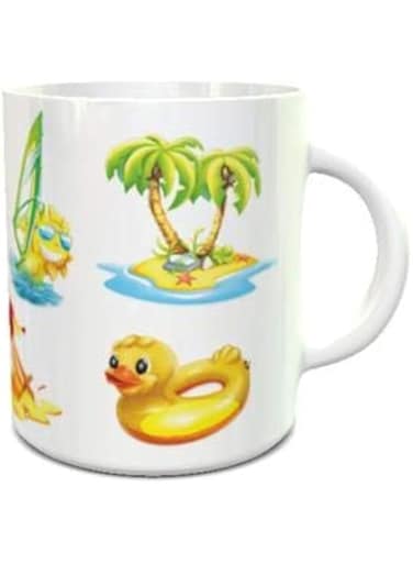 Impress Ceramic Coffee Mug with Hello Summer Design (White)