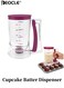 Easy-Pour Cupcake Batter Dispenser with Measurement Markings Easy To Clean Plastic Non-Stick Space-Saving Funnel Design for Perfect Cupcakes Waffles Cakes Pancakes