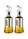 2pcs Olive Oil Dispenser Bottle Kitchen Stainless Steel Oil Pot Automatic Opening And Closing Leak-proof Barbecue Seasoning Bottle (200ML)