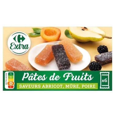 Carrefour Extra Assorted Fruit Jellies, 3 Flavours, 180g