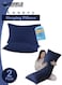 3-piece Bedding Set Includes 2 Premium Bed Pillows &amp; 1 Full-Body Pillow for Adults, Breathable &amp; Ideal for Side Sleepers with Polyester Filling &amp; Soft Cotton Cover, in Navy Blue Color