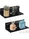 LUOBAO Acrylic Small Adhesive Wall Shelves,Mini Floating Shelves,Acrylic Display Shelves,Ledges for Pop Figures,Plant,Picture Photo Modern Wall for Bedroom Decor Living Room (2 Pcs 9" - Black)