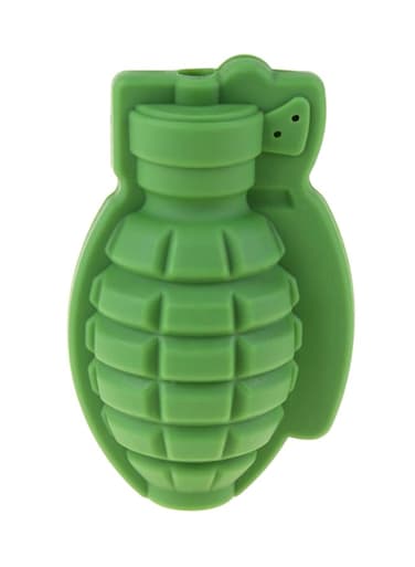 3D Grenade Shape Ice Cube Mold Tray Green 9x6x4centimeter