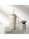 Stainless Steel Insulated Travel Mug with Handle &amp; Steel Straw With Capacity Of 650ML Cream