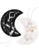 Moon Jewelry Dish Tray Set, 2 Decorative Ceramic Trinket Dishes, Modern Ring Holder Plates for Jewelry Storage, Stylish Vanity Accent Trays for Valentine's Day Gifts