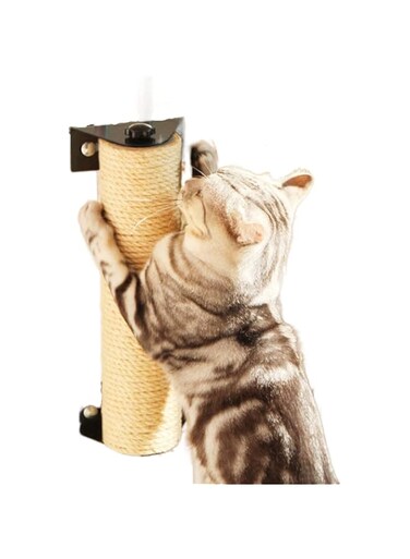 SYOSI Cat Scratching Post, Wall Mounted Cat Scratcher Grinding Claws Pole, Cat Tree Wall Mounted Sisal Hemp Cat Scratch Post, Durable Cat Scratching Posts for Indoor Cat Cage (7 x 40 cm)