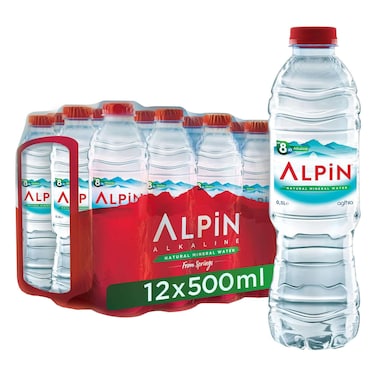 Alpin Alkaline Natural Mineral Water 500ml Pack of 12