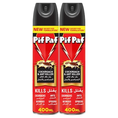Pif Paf Cockroach &amp; Ant Killer Spray 400ml Pack of 2