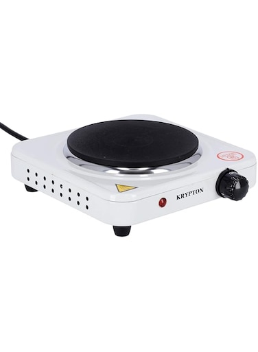 Krypton Single Solid Hot Plate, 1000W, White