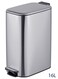 East 16L Stainless Steel Trash Can with Soft Close Lid and Inner Bucket-Resistant Surface for Kitchen, Bathroom, Silver, 19 x 34.7 x 34 cm