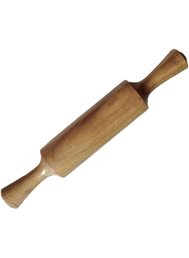 ULTIMATE MART Wooden Chapati Roti Rolling Pin Dark Solid Wood Thin Indian Tapered Belan Velan Gujarati Rolling Pin Ideal for Rolling Out Chapati Roti Paratha Pastry Pizza Base Flatbreads from India
