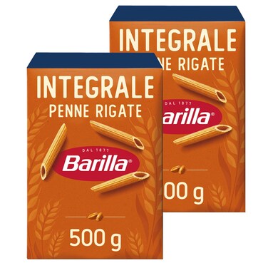 Barilla Integrali Whole Wheat Penne Rigate Pasta, 500g Pack of 2