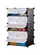 Delopik Shoe Rack 5 Cube DIY Plastic Shoes Cabinet with Doors Portable Modular Shoe Storage Organizer Tower Shelf Expandable Shoes Stand Space Saver for Entryway Hallway and Closet (G)