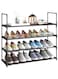 Sortify 4 Tier Shoe Rack and Organizer, Sturdy Metal Shoe Organizer Space Saver for Entryway, Easy to Assemble Compact Shoes Rack with Large Capacity, Free Standing Shoe Storage Cabinet 80x26x73 cm
