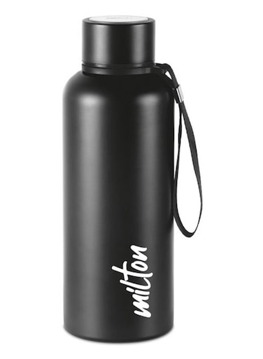 750 ml Stainless Steel Water Bottle, Vacuum Insulated Flask Keep Drinks Hot or Cold for 24 hours, Leak Proof, Metal Bottle for Sports, Gym, Travelling, Aura, Black Black