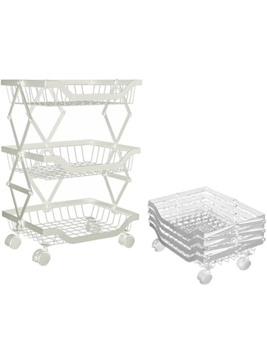 Genr 4 Movable Wheels, Kitchen Storage Shelf for Fruit and Vegetable Floor-Standing (3)