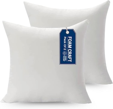 CRAFT Cushion Inserts for Sofas, Bed Pillows &amp; Chair Cushions - Pack of 2 (50 x 50cm)
