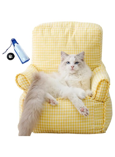 IS MUHE&reg; Pet Couch Sofa Bed Washable Cat Beds for Medium Small Dogs &amp; Cats,Cat Bed for Indoor Cats，Durable Dog Beds with Non-Slip Bottom, Fluffy Cat Couch
