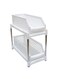 2 Tier Sliding Shelves Portable Storage Organiser, White Plastic with Metal Legs, Stackable Pull Out Basket Rack
