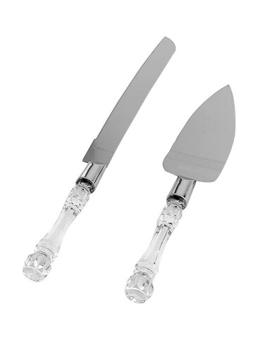 Piece Cake Knife With Acrylic Handle Set Steel Silver 27cm