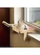 Fohome Cat Window Perch Hammock,Cat Bed Seat Adjustable for Indoor Cats No Drilling No Suction Cup Wooden Material Durable Holding 40 LBS Used for Window, Bedside, Drawer