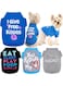 Yikeyo Puppy Clothes for Small Dog Boy Summer Shirt for Chihuahua Yorkies Male Pet Outfits Cat Clothing Vest Funny Apparel Dog Shirt Tshirts for Small Dogs (4PC/Love,Free Kisses,Babe,EAT Sleep, Large)