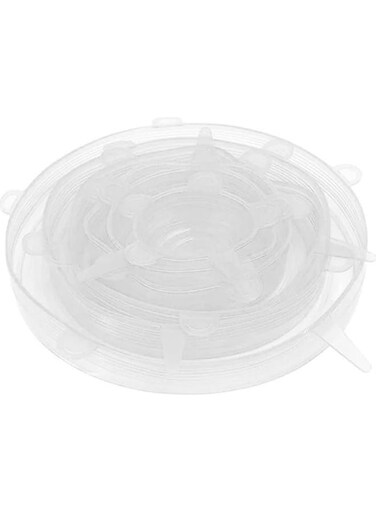 Dubai Gallery 6-Piece Reusable Silicone Stretch Lids White 20.5X2X20.5Cm