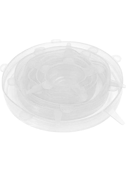 Dubai Gallery 6-Piece Reusable Silicone Stretch Lids White 20.5X2X20.5Cm