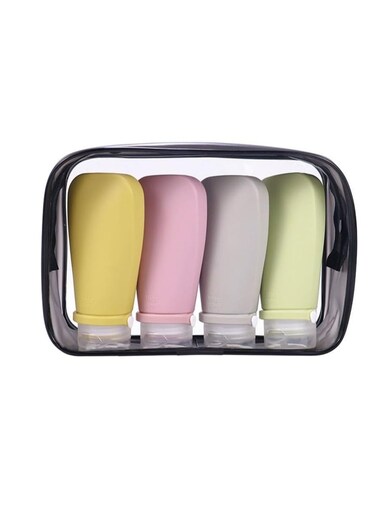 Travel Bottles, 4 Color Travel Bottle Set,Travel Convenient Dispenser Bottles, Leak Proof Silicone Squeezable, For Shampoo, Body Wash, Sunscreen, Conditioner, Cleanser