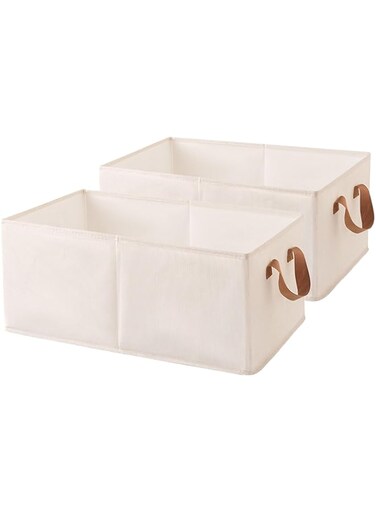 2 Pack Clothes Storage Boxes Wardrobe organizer box,With handle foldable Used for organizing and storing clothing toys and books