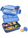 YumLock Lunch Box for Kids - 1300ml Bento Box with Spoon, Fork &amp; Sauce Container - Microwave &amp; Dishwasher Safe, Blue