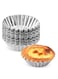 30pcs Egg Tart Molds,Pudding Moulds for Baking,Stainless,Silver,Cookie Mold Base,Non-Stick Cupcake Moulds,Tart Tins,Resuable,for Egg Tart,Pudding,Cookie(7.2cm)