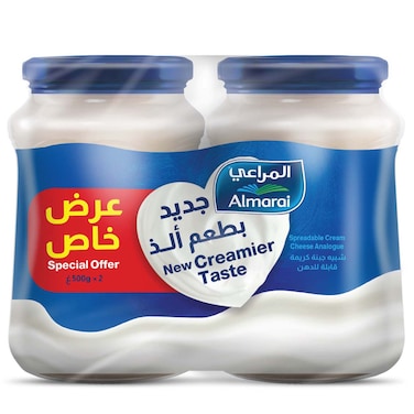 Almarai Processed Cream Cheese, 500g Pack of 2