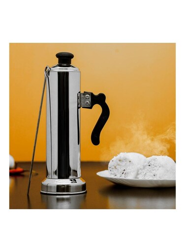 Multi-functional Spill-proof And Durable Puttu Maker Silver 7.5x23.4cm