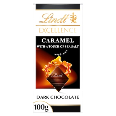 Lindt Excellence Caramel and Sea Salt Dark Chocolate, 100g