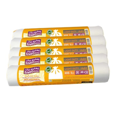 Enviro Care 5 Gallon Garbage Bags White 46x52cm 5 Rolls