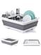 JICUICUI Collapsible Dish Drying Rack Portable Dinnerware Drainer Organizer for Kitchen RV Campers Travel Trailer Space Saving Kitchen Storage Tray