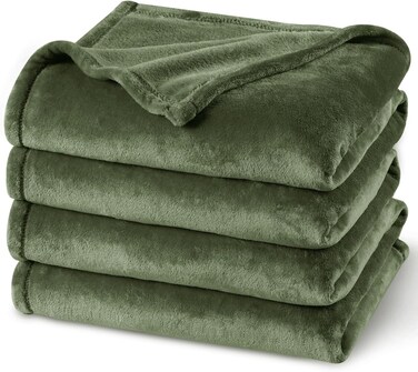 Ultra Soft Fleece Blanket King Size, No Shed No Pilling Luxury Plush Cozy 300GSM Lightweight Blanket for Bed, Couch, Chair, Sofa Suitable for All Season, 274cm x 229cm, Olive Green