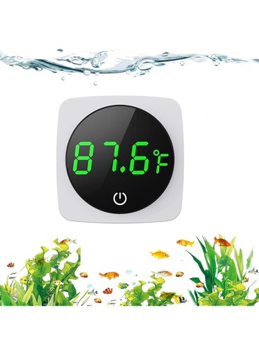 SYOSI Digital Aquarium Thermometer, LED Display Thermometer for Aquarium Fish Tank Accurate Temperature Sensor High Accurate to &plusmn;0.9&deg;F Fish Tank Thermometer with LED touch screen