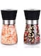 ZHCHSH Kitchen Gadgets Spice Mill Shaker Set Adjustable Glass Bottles 2pcs Ceramic Salt and Refillable Pepper Grinder Set