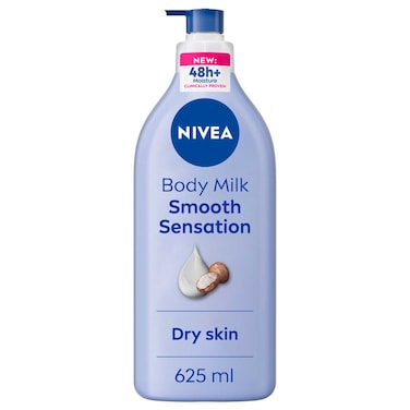 نيفيا لوشن للجسم للبشرة الجافة، ملمس ناعم، مع حمض الهيالورونيك النقي وزبدة الشيا، ترطيب يدوم 48 ساعة، 625 ملل