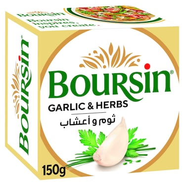 Boursin Full Fat Soft Cheese with Garlic and Herbs, 150g