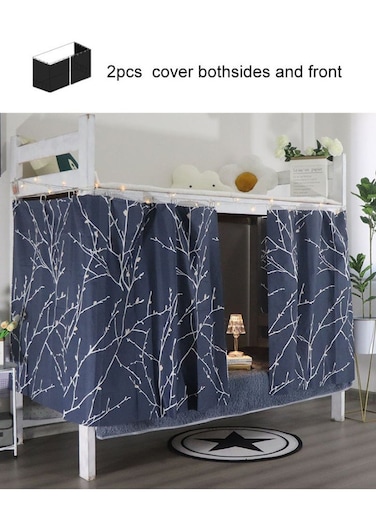 HOME 2PCS Bunk Bed Curtain Single Sleeper Canopy Blackout Cloth Shading Bedding Junior Students College Home Drapery