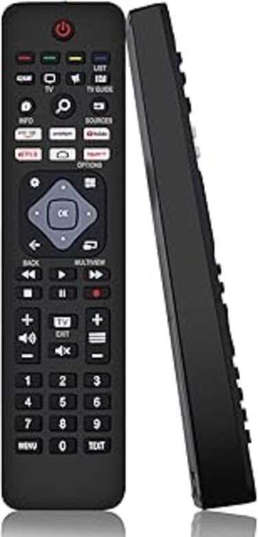 NJALNKHM Universal Remote Control for Philips TV Remote Control Compatible for All Philips Smart TV, LED, LCD, HDTV, 3D, Philips Smart TV Remote Control with Prime Video, Netflix, YouTube