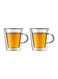 2-Piece Canteen Double Wall Mug Set Clear 2x(9.6x8.5)cm