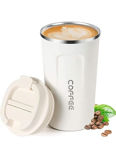 ECVV 380Ml Travel Coffee Mug, Insulated Travel Coffee Mug With Lid, Leak Proof Coffee Travel Mug,Suitable for Travel, Office and Gift for Women＆Men or Friend -Random Color