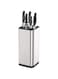ORiTi Universal Knife Block Holder Stainless Steel Modern Rectangular Design with Scissors-Slot, Knife Holder Counter-top Storage, Holds 12pcs 8&rdquo;-Blade Knives, 23x11cm (knives not included)