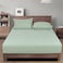100% Garment Washed Cotton Fitted Sheet Twin Size (99cm x 190cm), Cozy Cloud Soft Bottom Sheet with Elastic 40cm Deep Pocket, Easy Fit and Breathable, without Pillowcase, Artemisia Green